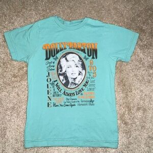 Dolly Parton Graphic Tee, Turquoise, Country Music Shirt,  Size Small